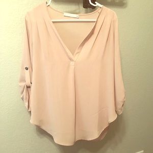 XS Lush light pink nude blouse